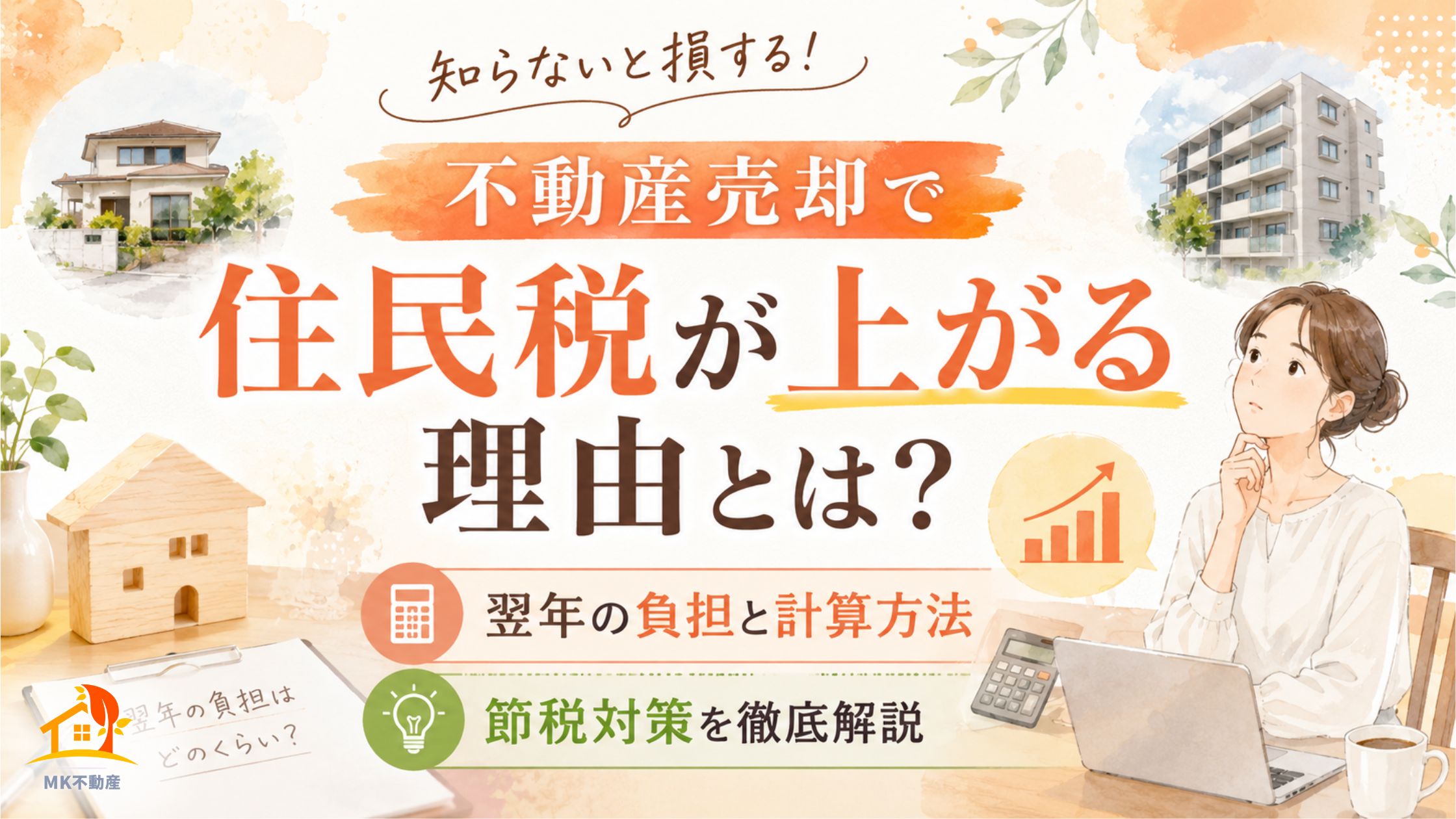 不動産売却で住民税が上がる理由とは?翌年の負担と計算方法・節税対策を徹底解説